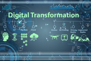 The digital transformation concept - 3d rendering