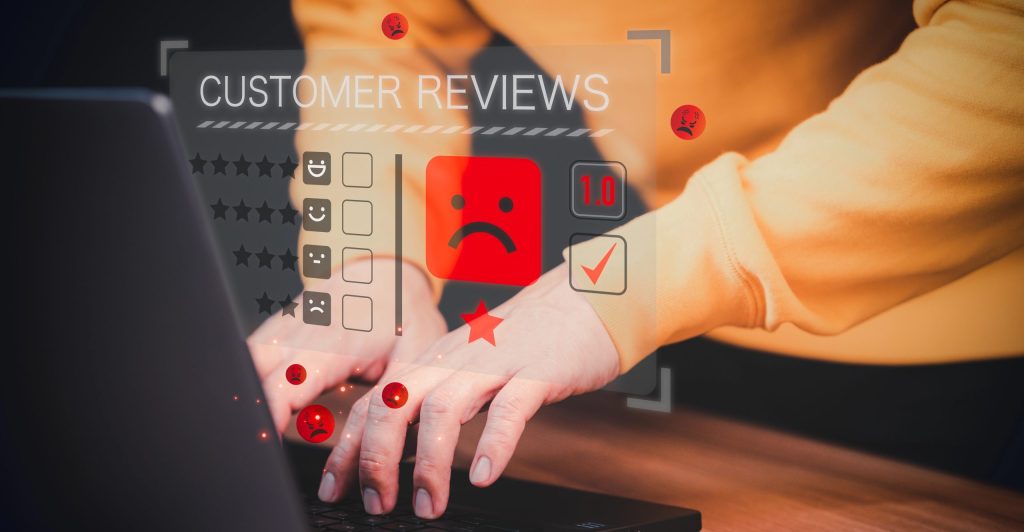 Unhappy customer leaving a negative review